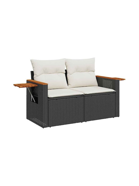 Corner Sofa Outdoor Rattan with Chest and Pillows 55x55x34cm