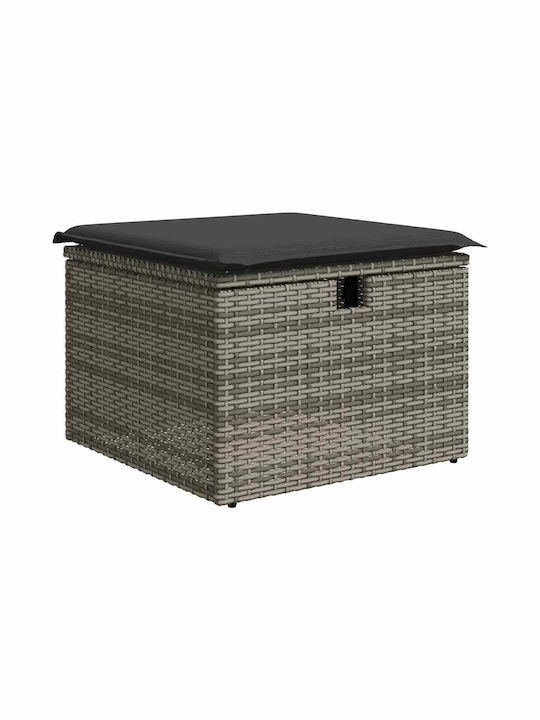 Corner Sofa Outdoor Rattan with Chest and Pillows 55x55x34cm