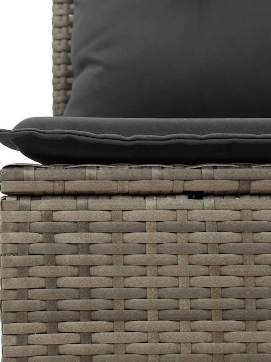 Corner Sofa Outdoor Rattan with Chest and Pillows 55x55x34cm