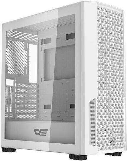 Darkflash DF2100 Gaming Midi Tower Κουτί Υπολογιστή με Πλαϊνό Παράθυρο και RGB Φωτισμό Λευκό