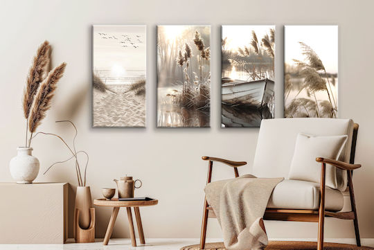 Decowalls Четирикратен Картина Платнен 80x160см