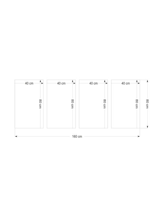 Decowalls Четирикратен Картина Платнен 80x160см