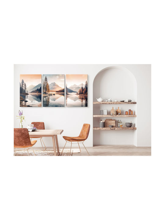 Decowalls Τρίπτυχος Πίνακας σε Καμβά 60x120cm