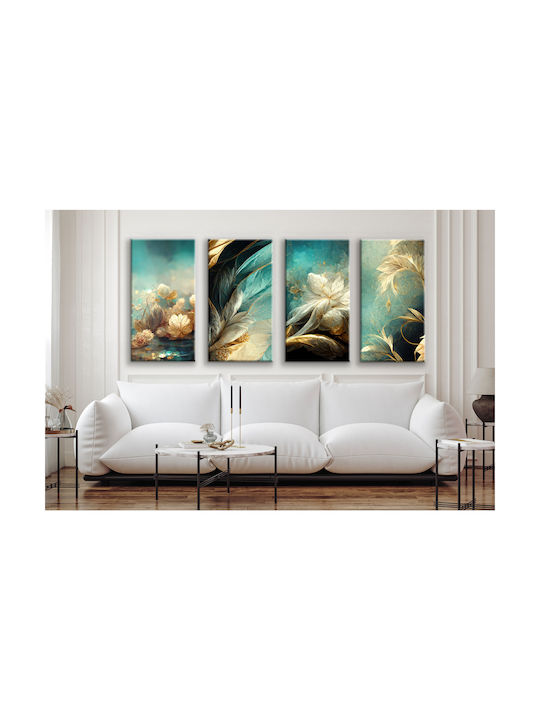 Decowalls Четирикратен Картина Платнен 80x160см