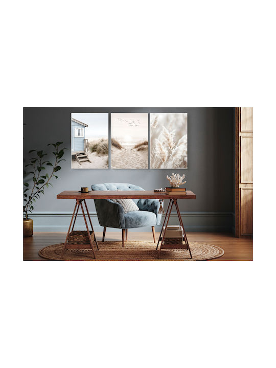 Decowalls Τρίπτυχος Πίνακας σε Καμβά 60x120cm