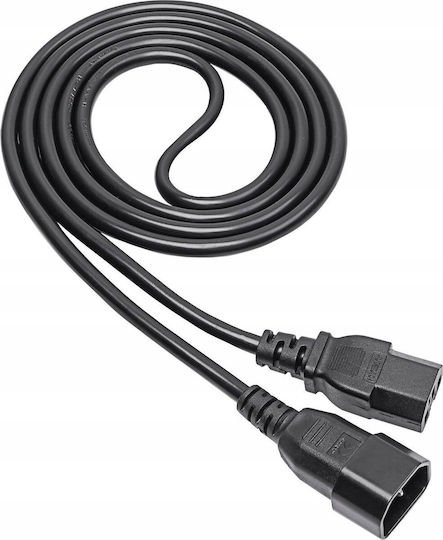 Akyga IEC C14 - IEC C15 Cable 1.8m Μαύρο AK-UP-06