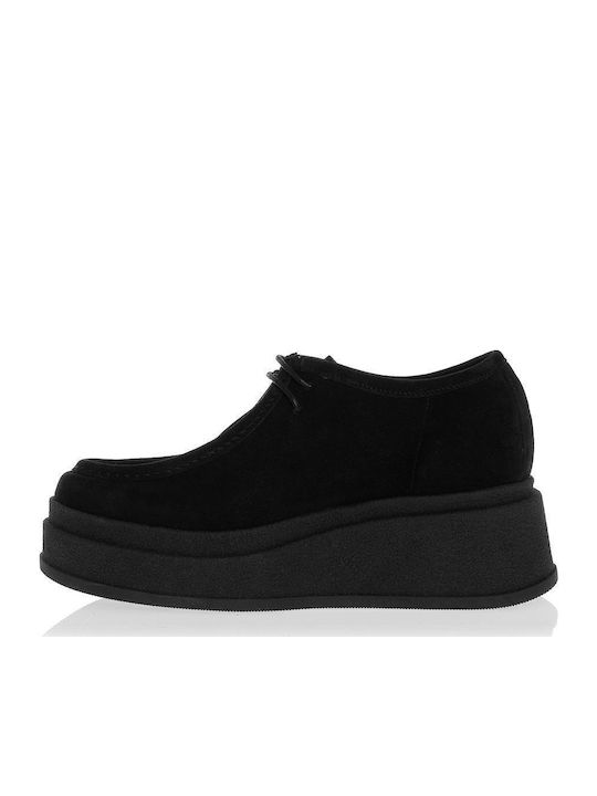 Leather Women's Moccasins in Black Color