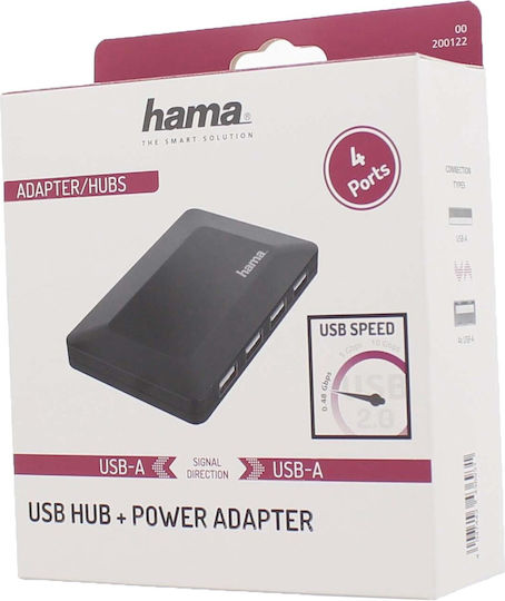 HAMA Hub 4 Θυρών USB 2.0 με σύνδεση USB-A