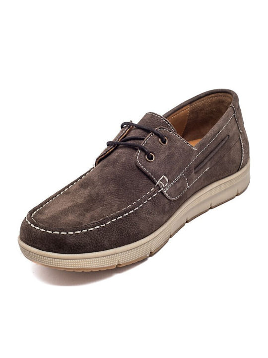 Δερμάτινα Ανδρικά Boat Shoes σε Καφέ Χρώμα