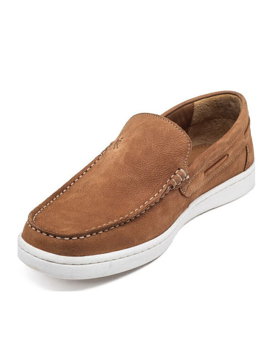 Δερμάτινα Ανδρικά Boat Shoes σε Καφέ Χρώμα