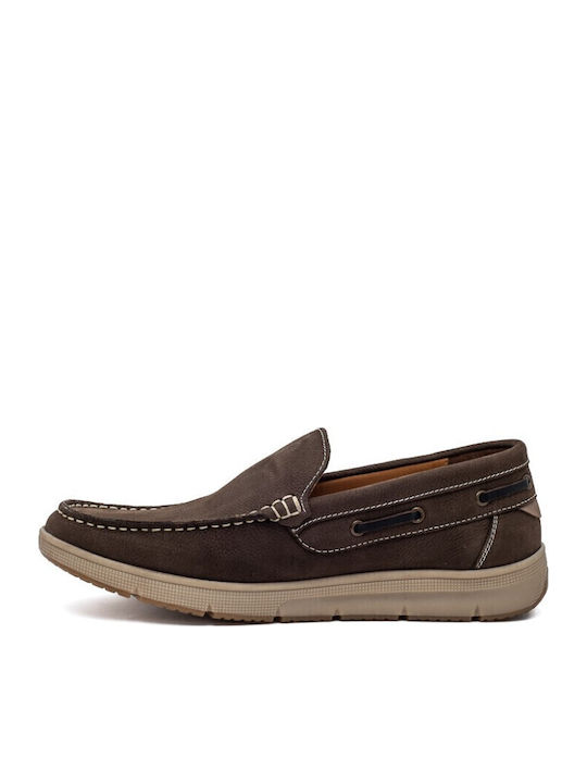 Δερμάτινα Ανδρικά Boat Shoes σε Καφέ Χρώμα