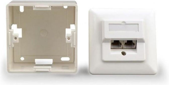 Cablexpert Двойна Външна Гнездо За Електрическа Мрежа RJ45 Тип Cat6 В Бял Цвят 2S601