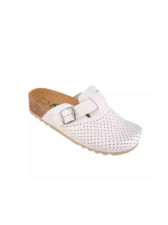 Vesna Women's Leather Anatomic Clogs White