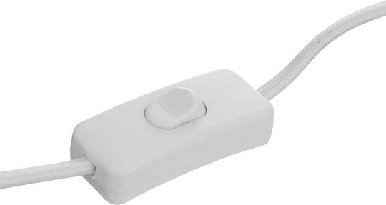 Metal Lampă de masă pentru Soclu E27 cu Abajur Alb și Bază