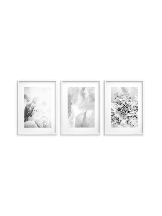 Postere Boho pentru Perete Dormitor Cameră de Zi Flori Delicate Marmură 3x 30x40