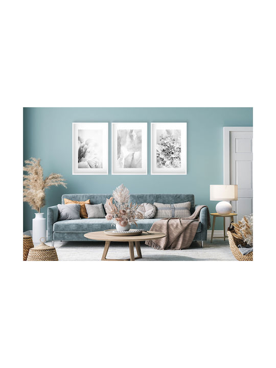 Postere Boho pentru Perete Dormitor Cameră de Zi Flori Delicate Marmură 3x 30x40