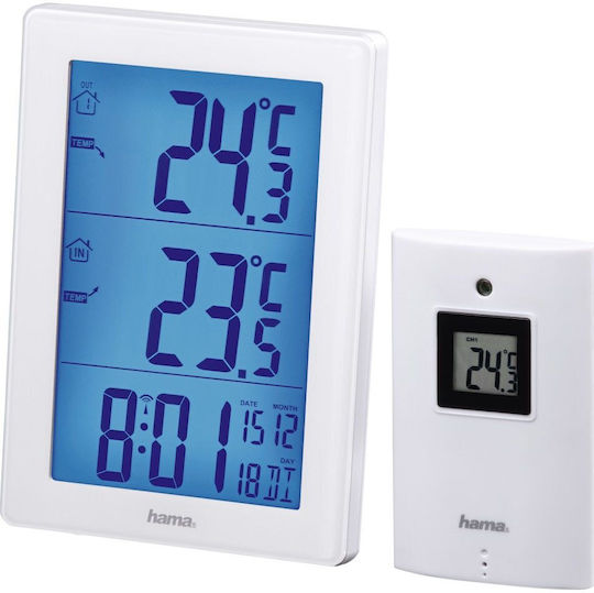 HAMA Drahtlos Wetterstation Digital Tischplatte Weiß