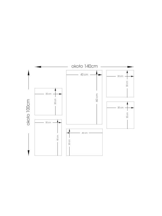 Decowalls 6 части Картина Платнен 140x100см