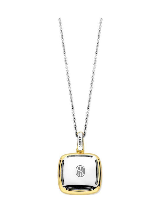 Ti Sento Colier Din Argint Plăcut Cu Aur Kaki