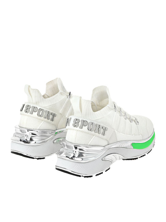 Ανδρικά Sneakers White Green Fluo