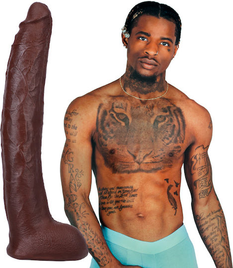 Doc Johnson Ultraskyn Hung Dildo realist cu Scrotum Maro 30cm