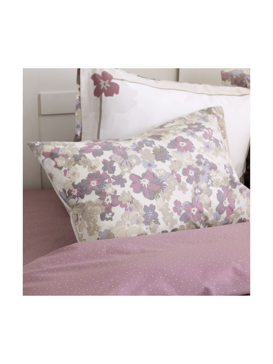 Nima Flora Pillowcase Set with Envelope Cover Pink-beige 52x72cm.