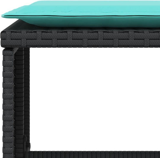 Outdoor Armchair Rattan Black with Cushion 50x50x36cm
