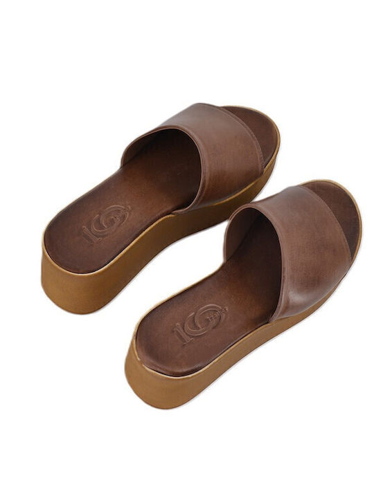 Sandale Casual Damă Flatforme Maro