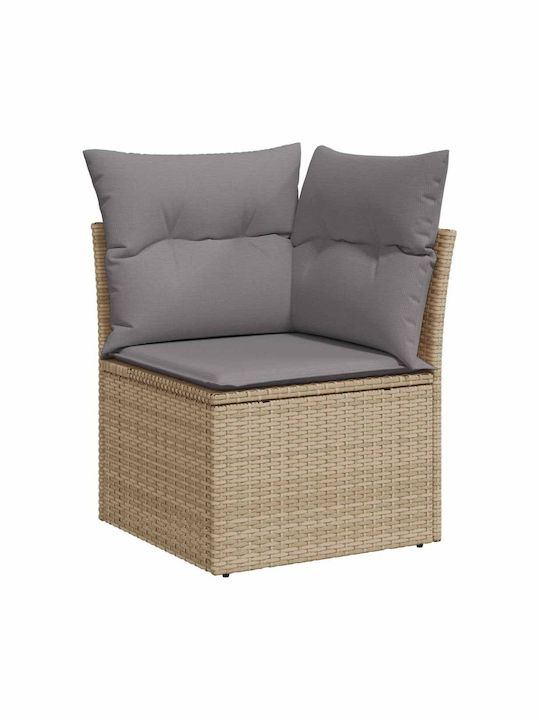 Corner Outdoor Sofa Rattan with Chest and Cushions 55x55x69cm