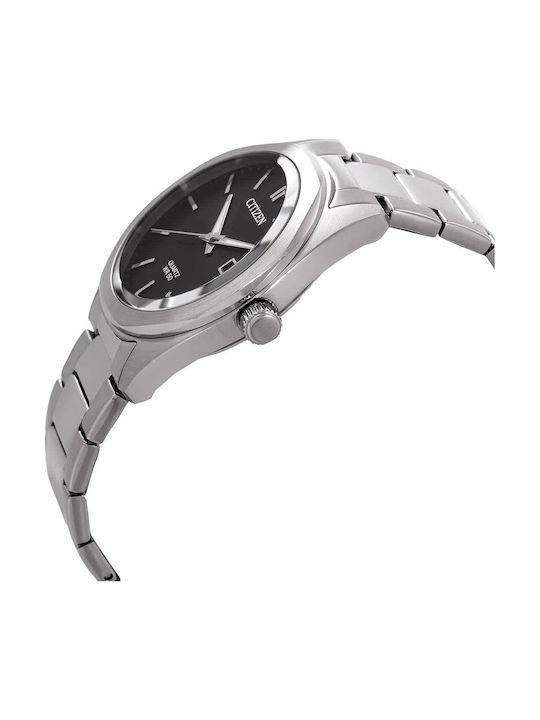 Citizen Ανδρικό Ρολόι 41mm Μπαταρίας με Ασημί Μεταλλικό Μπρασελέ