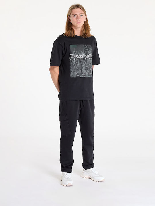 Cargo Sweatpants with Elastic Black
