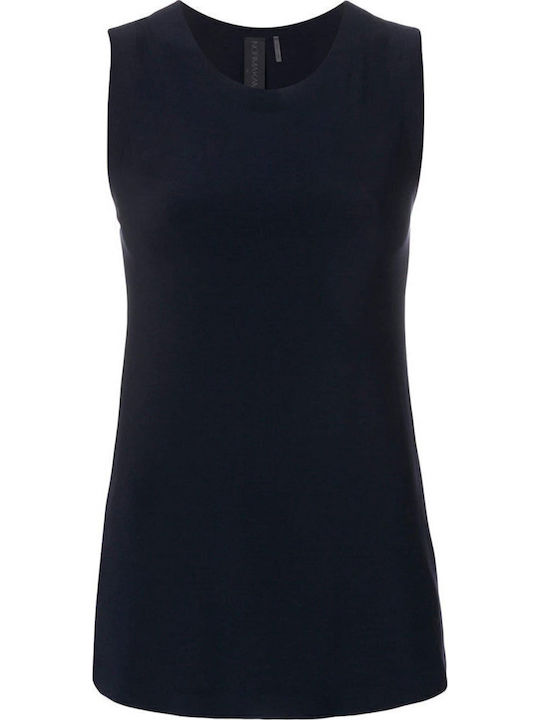 Damen Bluse Ärmellos Marineblau