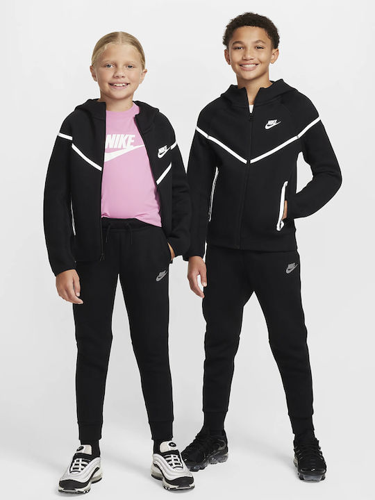 Pantaloni De Trening Pentru Copii Negri Sportswear Tech