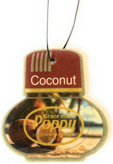 Poppy Grace Mate Car Air Freshener Tab Pendand Coconut 228704