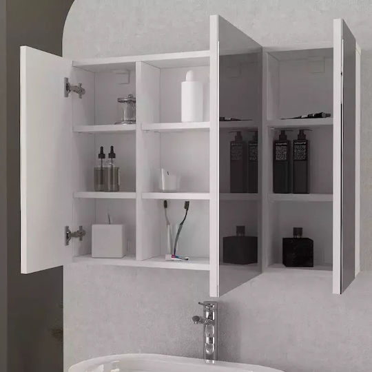 Megapap Bathroom Mirror made of Particle Board 90x17.1cm White