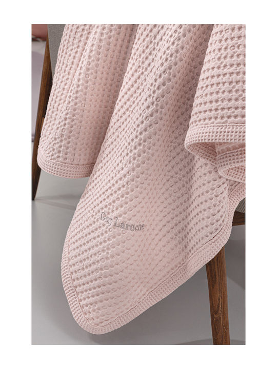 Guy Laroche Blanket Cot Waffle Pink 110x130cm