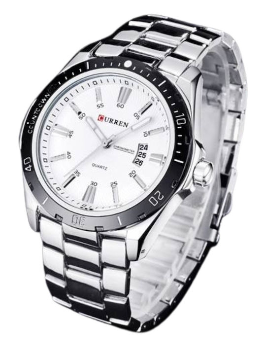 Curren Men's Watch 24mm Battery with Silver Metal Bracelet