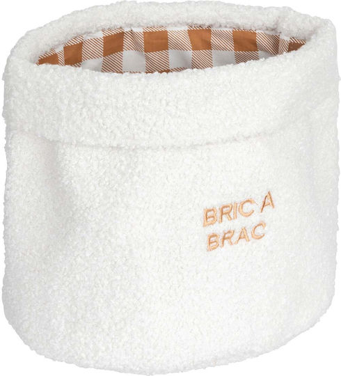 Storage Basket Fabric White 2pcs