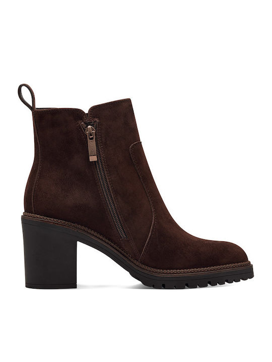 Leder Stiefeletten Damen Braun