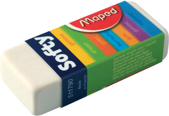 Maped Eraser for Pencil and Pen Softy 1pcs White