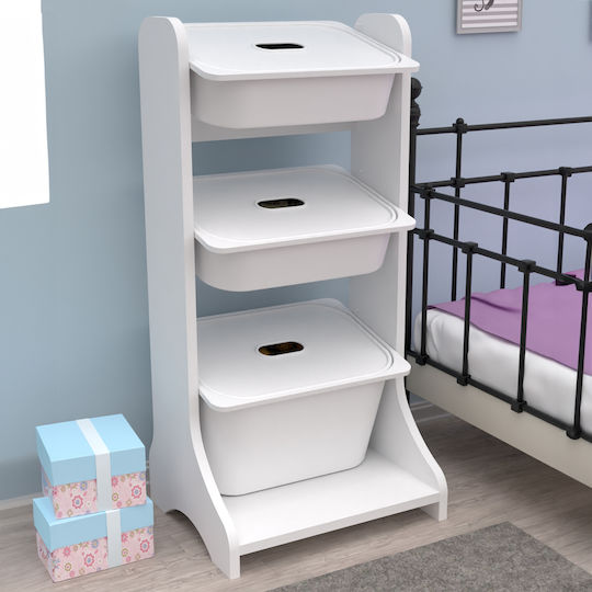 HomeMarkt Fred Weißes Holzspielzeug-Organisator 44cm