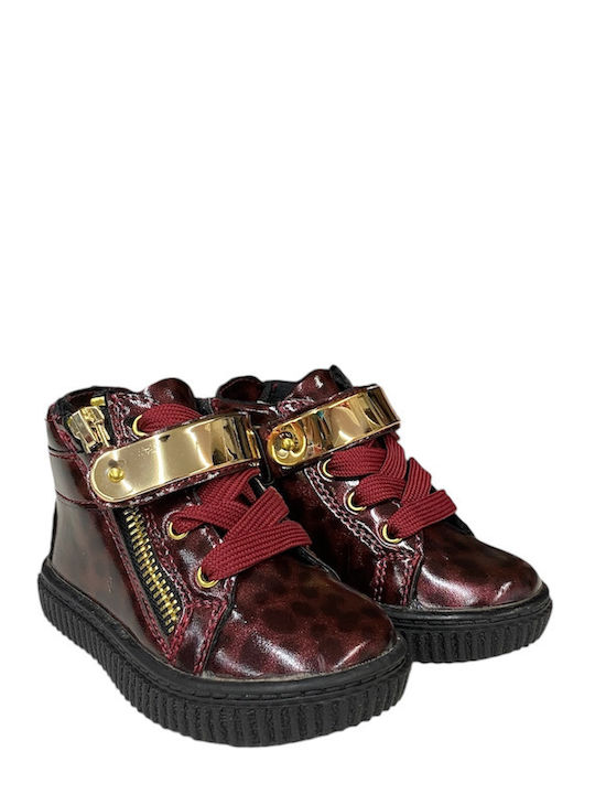 Meridian Kids Leather Boots Burgundy