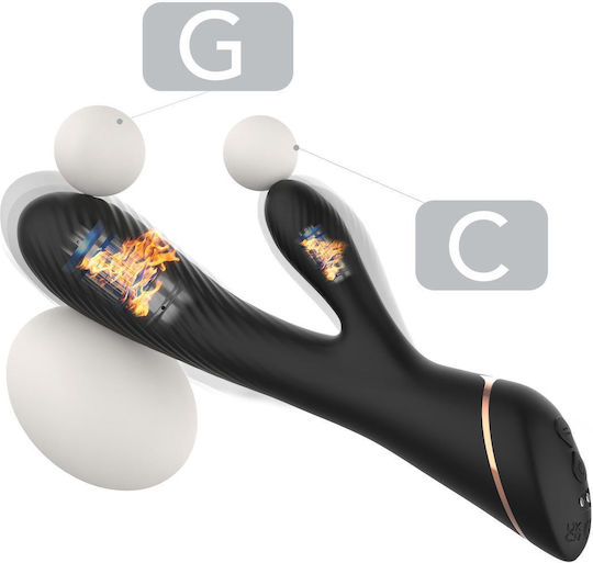 Vibrator Double Massager Hare Black 9 Vibration Functions