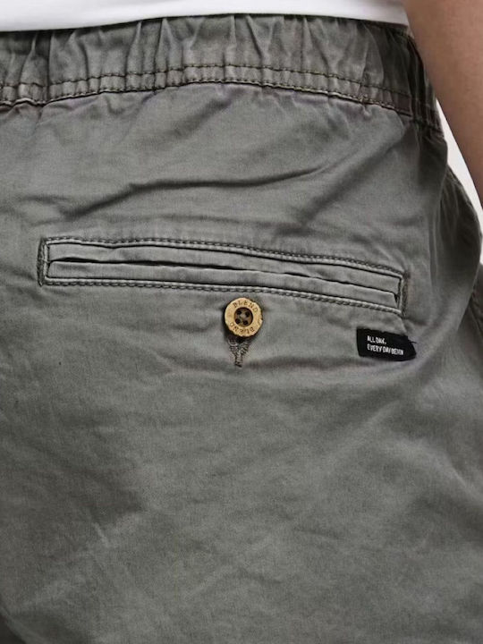 Trousers Chino Elastic in Baggy Line Gray