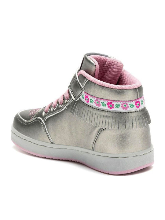 Frangetta Mix Παιδικά Sneakers High με Σκρατς Ασημί