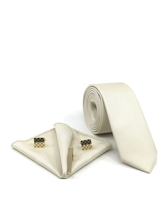 Legend Accessories Synthetic Men's Tie Set Monochrome Beige