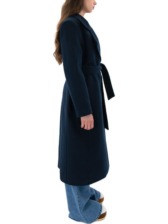 Femeie Blue (navy) Palton cu Curea