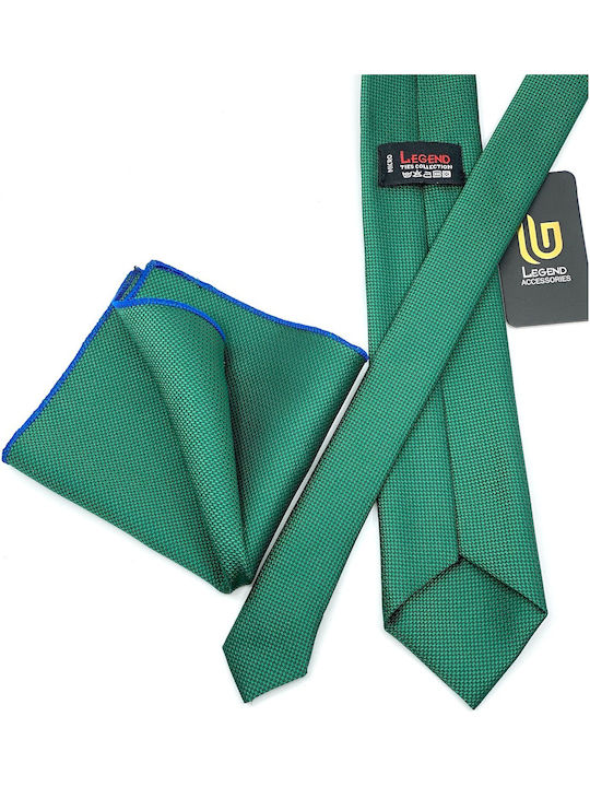 Legend Accessories Men's Tie Set Synthetic Monochrome Dark Green