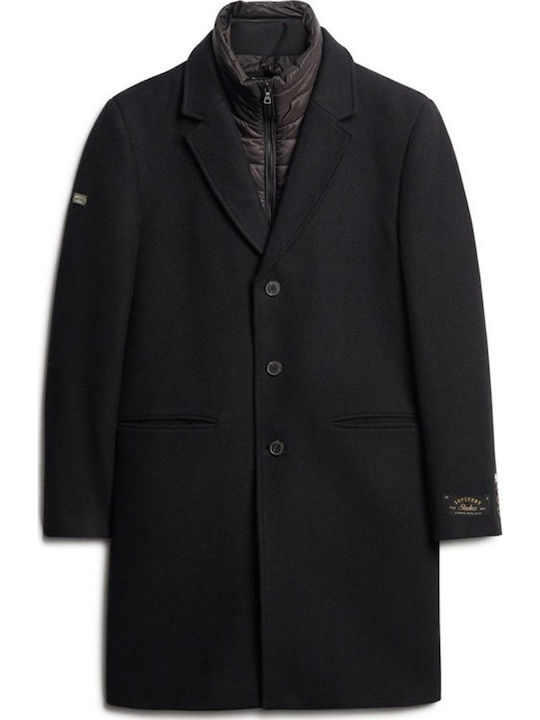 D3 Tailored 2 In 1 Town Coat Ανδρικό Ημίπαλτο Μαύρο