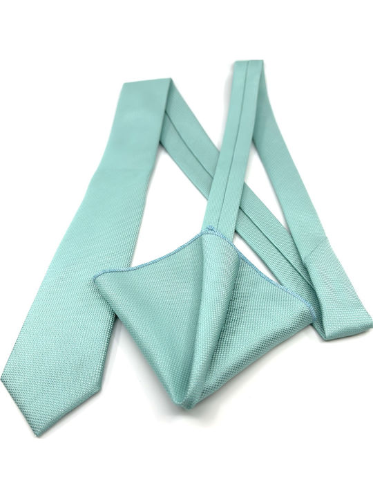 Legend Accessories Σετ Ανδρικής Γραβάτας Συνθετική Μονόχρωμη σε Τιρκουάζ Χρώμα